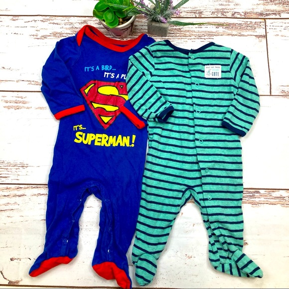 Footies Pajamas Bundle DC Comics & Carter’s Sz 3M - Picture 1 of 7
